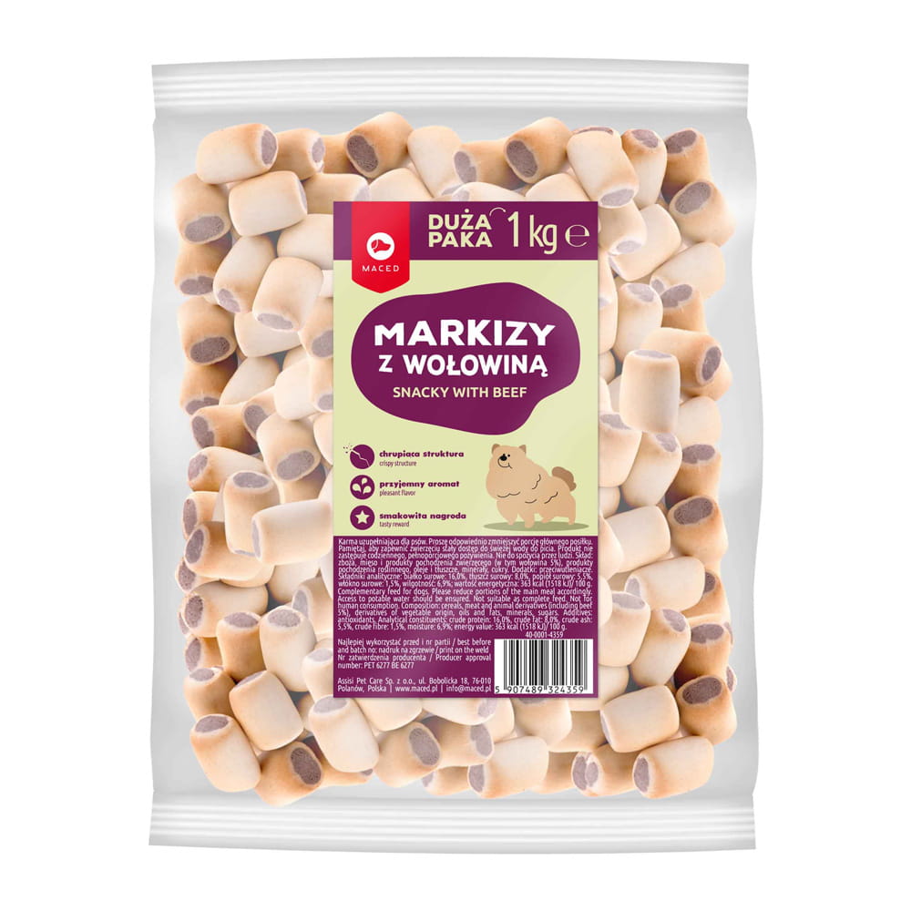Maced ciastka markizy wołowe 1kg przysmak dla psa